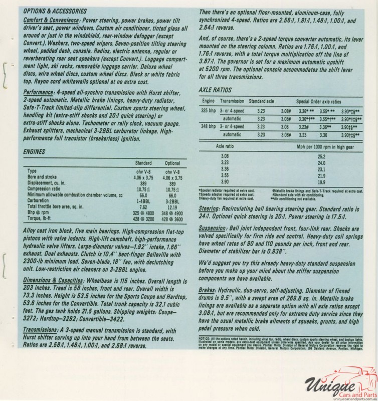 1964 Pontiac GTO Brochure Page 6